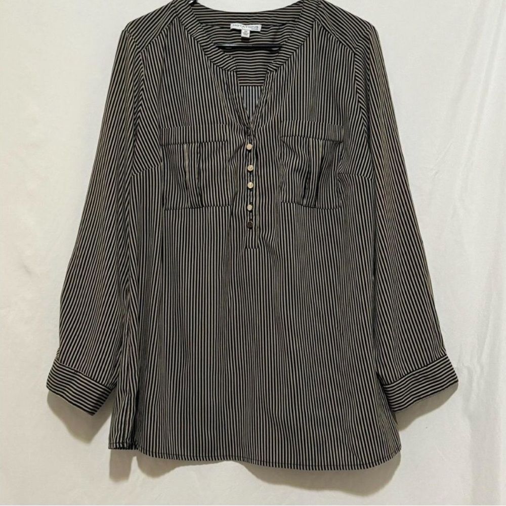 Womens Notations Striped Blouse
Size 2X